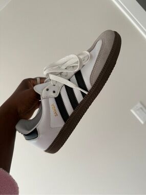 adidas Samba Women's White Black Gray Classic Sneaker